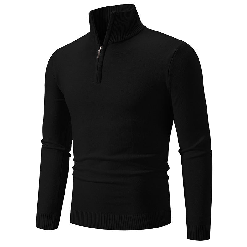 Plus Size Fleece Zip Mock Neck Sweater