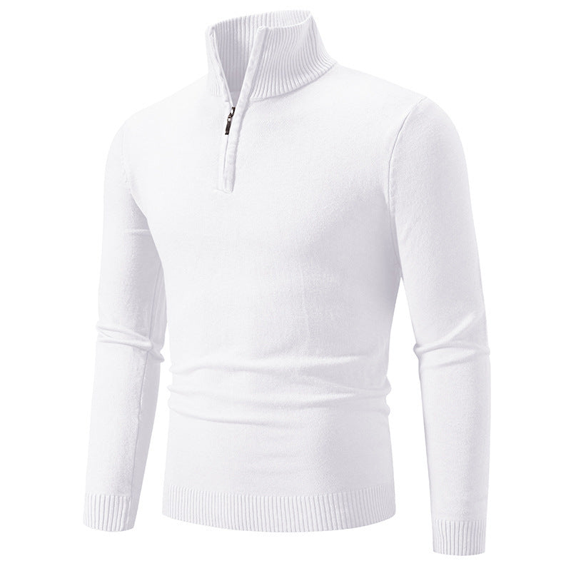 Plus Size Fleece Zip Mock Neck Sweater