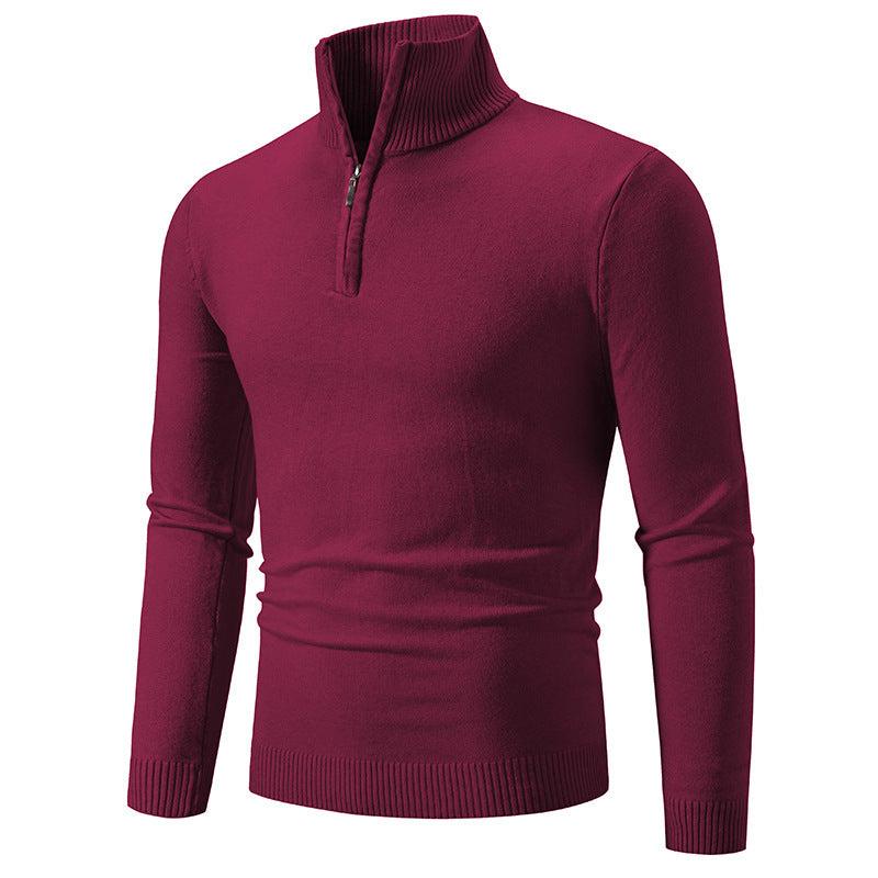 Plus Size Fleece Zip Mock Neck Sweater