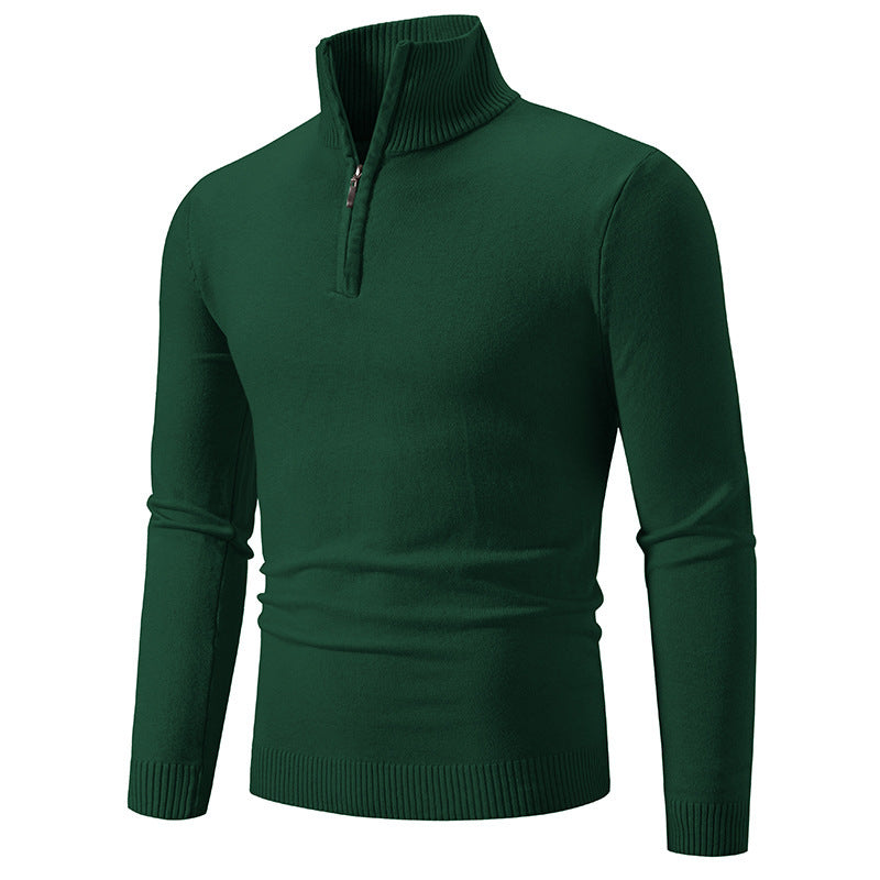Plus Size Fleece Zip Mock Neck Sweater