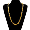 Hip Hop Gold-Plated Twisted Rope Chain