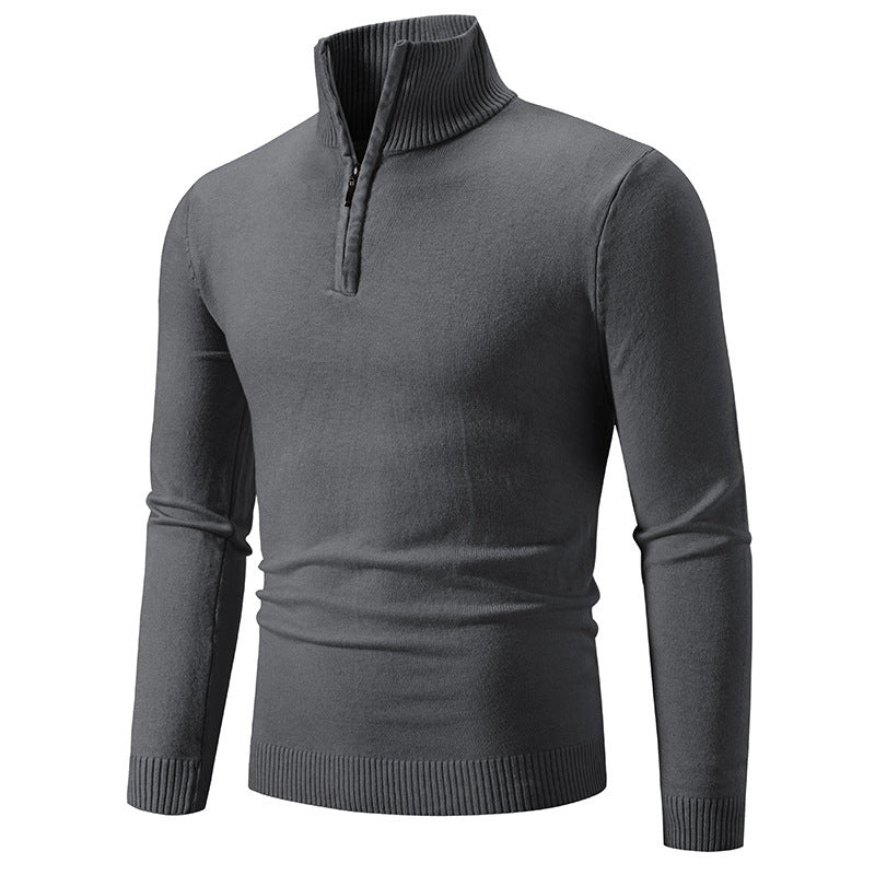 Plus Size Fleece Zip Mock Neck Sweater